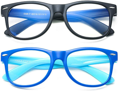 Kids Blue Light Blocking Glasses, Bouryo Fake Eyeglasses for Girls Boys Age 3-12