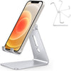 Adjustable Cell Phone Stand, OMOTON C2 Aluminum Desktop Phone Holder Dock Compatible with iPhone 11 Pro Max Xs XR 8 Plus 7 6, Samsung Galaxy, Google Pixel, Android Phones, Black