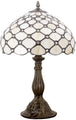Tiffany Cream Stained Glass Nightstand Table Lamp