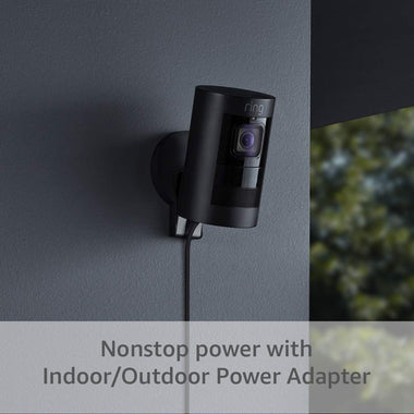 Ring Stick Up Cam Elite -Black with Indoor/Outdoor Adapter