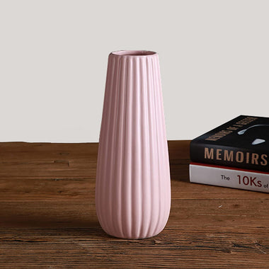 8 Inch Grey Ceramic Flower Vase for Home Décor