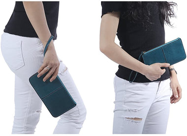 Befen Women's Genuine Leather Wristlet Clutch Cell Phone Wallet, Multi Card Organizer Wallet Purse