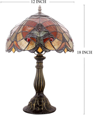 Tiffany Red Liaison Stained Glass Table Lamp