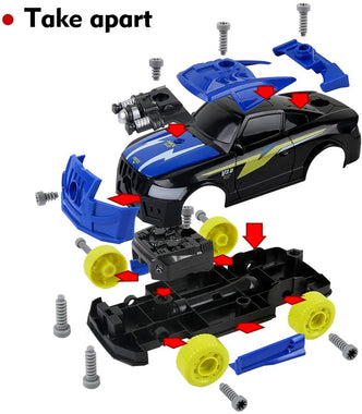 2-in-1 Take Apart Racing Car, DIY Toys 26 Pieces STEM Tool