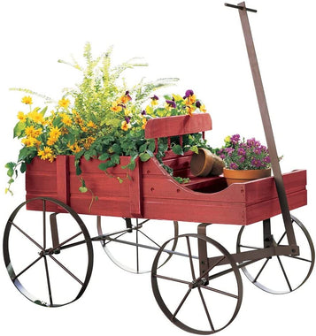 Amish Wagon Decorative Garden Backyard Planter