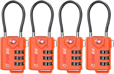 TSA Approved Cable Luggage Locks, Re-settable Combination with Alloy Body