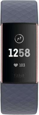 Fitbit Charge 3 Fitness Activity Tracker, Rose Gold/Blue Grey, one Size