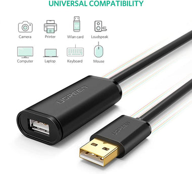 UGREEN USB 2.0 Extension Cable Active Type A Male to Female Repeater Extender