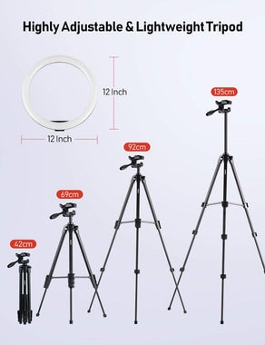 ESDDI Selfie Ring Light with Tripod Stand, 12” 3-Color Modes LED Ring Light