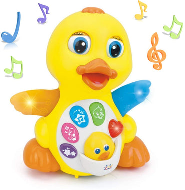 Woby Musical Light Up Flapping Yellow Duck Action
