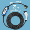NEMA 14-50 Level 2 EV Charger - 240V 32 Amp with 18 ft Extension Cord & J1772 Cable