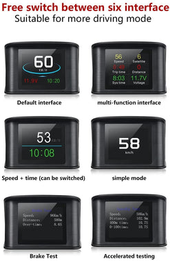 Lttrbx T600 Universal Car HUD Head Up Display Digital GPS Speedometer