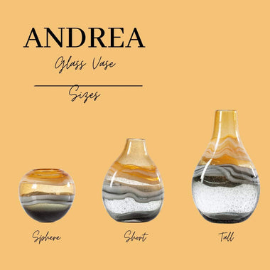 Andrea Handmade Swirl Glass Sphere Vase For Home