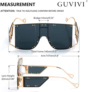 GUVIVI Oversized Fashion Square Sunglasses