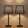 HAITRAL Bedside Table Lamps Set of 2 - Black and White Modern Desk Lamps for Bedroom