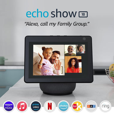 Echo Show 10 (3rd Gen) | HD smart display with motion -Glacier White/Device Only