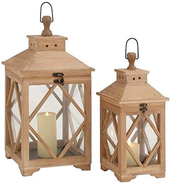 Wood Glass Lantern