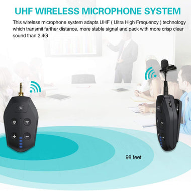 Wireless Lavalier Microphone Systems, UHF Transmitter and Receiver