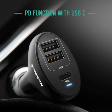 USB-IF Certified USB Type C Car Charger with PD