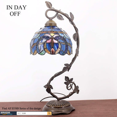 Cloudy Stained Glass Table Lamp