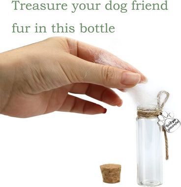 Pet Hair Memorial Bottle Glass Vial