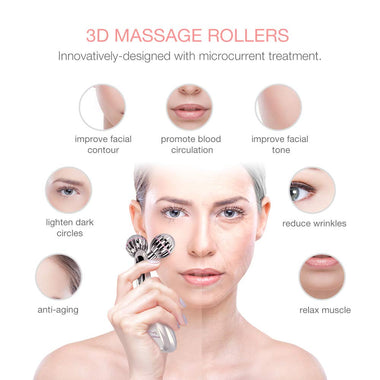 3D Microcurrent Facial Roller, Multifun Face Beauty Roller