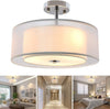 Modern Semi Flush Light Fixture Ceiling, DLLT Bedroom Ceiling Drum Light