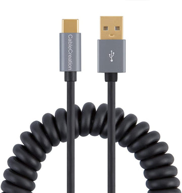 CableCreation Coiled USB to USB C Data Cable