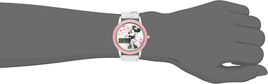 Kids' MN1022 Minnie Mouse Watch with White Leather Band