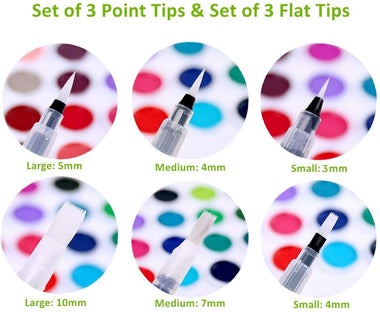 Water Coloring Brush Pens, Ohuhu Set of 6 Aqua Painting Brushes