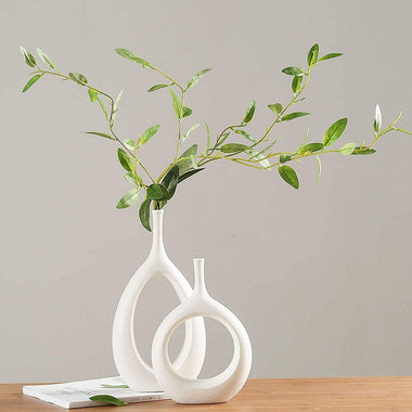 Set of 2 Simple Modern Ceramic Flower Vase