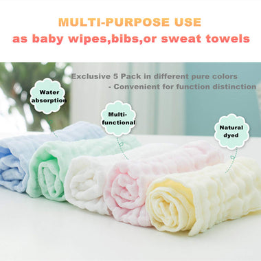 MUKIN Baby Muslin Washcloths - Natural Muslin Cotton Baby Wipes