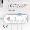 IECOPOWER Surge Protector Power Strip with 4 Fast Charging USB Port