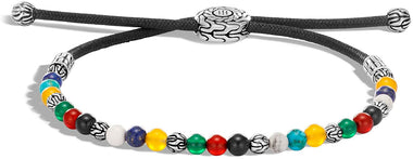 John Hardy Men's Classic Chain Silver Round Beads Pull Through Bracelet