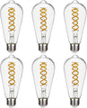 EMITTING ST19(ST58) 6W Vintage Edison LED Bulb, Soft White 2700K, Antique Flexible Spiral LED