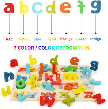 Wooden Uppercase and Lowercase Alphabet Number