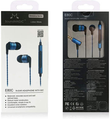 SoundMAGIC E80C in Ear Headphone with Mic, Wired Earbuds Sound Isolating