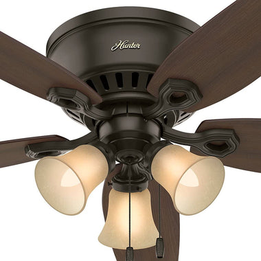 HUNTER 53327 Builder Indoor Low Profile Ceiling Fan with LED Light