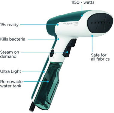 Rowenta DR6131 Handheld Steamer, 15 Second Heat Up and Ultra Light Body