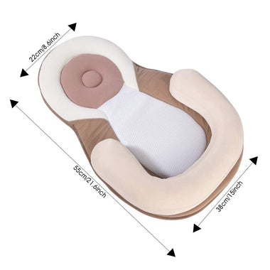 Baby Pillow Infant Newborn Anti Rollover Mattress Pillow for 0 12 Months Baby Sleep Positioning (Beige)