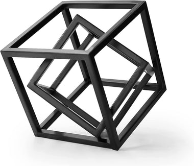 Small Geometric Sculpture Metal Cube Decorative Ornaments
