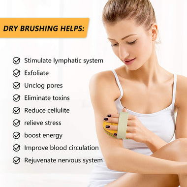 Dry Brushing Body Brush, Natural Bristle Dry Skin
