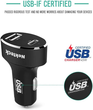 USB Type C Car Charger with 45W Power Delivery