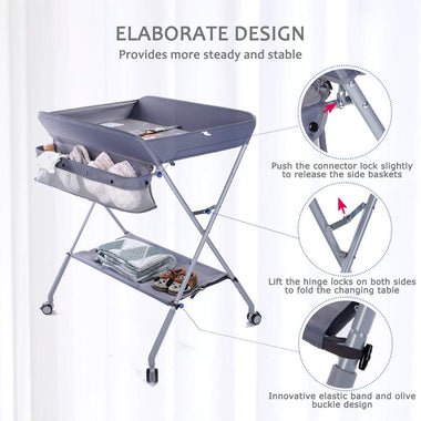 EGREE Baby Changing Table Portable Folding Diaper Changing Station