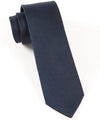100% Woven Silk Midnight Navy Solid Textured Skinny Tie