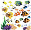 Under the Sea Fish & Coral Reef Decorative Peel and Stick Wall Sticker Decals