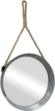 Rustic Round Galvanized Metal Mirror