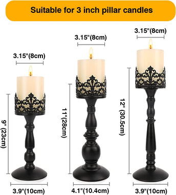 Pillar Candle Holder Set Decor