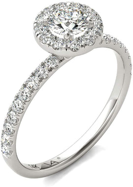 Vaarya 14K White Gold Diamond Halo Engagement Ring