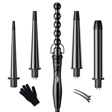 BESTOPE Curling Iron 5 in 1 Curling Wand Set with 5 Interchangeable